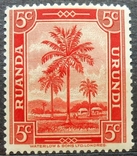 1942 г. Колонии Руанда Урунди 5 центов (**), фото №2