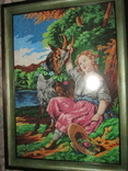 Картина бісером"Дівчинка з козочкою", фото №5