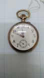 Карманные часы серебро с золотыми вставками Швейцария., фото №3
