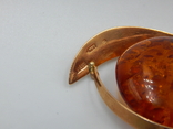 Золотой кулон с янтарём на цепочке, фото №7