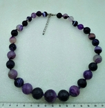 Ожерелье Серебро 925 Фиолетовый Агат, фото №2