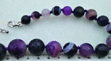 Ожерелье Серебро 925 Фиолетовый Агат, фото №6