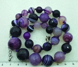 Ожерелье Серебро 925 Фиолетовый Агат, фото №8