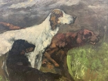 Антикварная картина Охотничьи собаки, фото №4