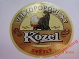 Пивна етикетка "Velkopopovicky Kozel svetly" (Plzensky Prazdroj, Plzeň, Чехія) (2005), фото №2