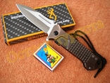 Нож складной туристический Browning полуавтомат клипса 22см, фото №2