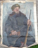 Painting "Grandfather with a rifle. VOHR?". Socialist Realism. Oil on canvas. 103x73 cm. Artist Vasina, photo number 2