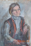 Painting "Ukrainian woman in a corset". Socialist Realism. Oil on canvas. 105x74 cm. Artist Vasina, photo number 6