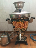Hand-painted samovar and teapot. USSR, photo number 4