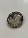 5 долларов 1973 года. Либерия. Слоны. Серебро 34,1 гр., фото №2