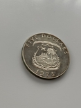 5 долларов 1973 года. Либерия. Слоны. Серебро 34,1 гр., фото №7