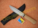 Нож охотничий Рекс с ножнами деревянная рукоять сталь 65х13, фото №3