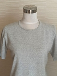 Barisal теплый красивый женский свитер полушерсть серый меланж короткий рукав, фото №4