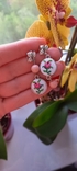  Сережки з мікровишивкою "Ніжні троянди", фото №2