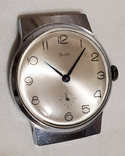 Zim watch in chrome-plated case, mechanical, 15 jewels, silver dial USSR., photo number 2