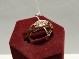 Кольцо серебро позолота 925* Новое, 2,3гр Р-р 17 цирконий, фото №2
