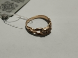 Кольцо серебро позолота 925* Новое, 2,3гр Р-р 17 цирконий, фото №4