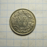 1/2 франка 1969 р.Швейцарія., фото №2