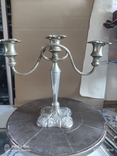 Candlestick for three candles, silver-plated., photo number 2