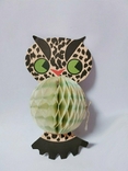 Garland of the USSR voluminous paper Christmas tree toy new year decoration Christmas tree owl, photo number 2