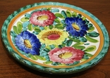 Vintage Wall Plate Handmade Flowers Ceramic Italy, photo number 3