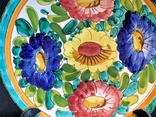 Vintage Wall Plate Handmade Flowers Ceramic Italy, photo number 4
