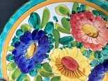 Vintage Wall Plate Handmade Flowers Ceramic Italy, photo number 5