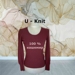 U - Knit pure Кашемировый красивый теплый женский свитер бордо, фото №2