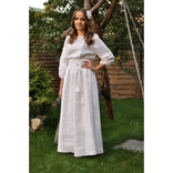 Біле плаття-вишиванка з ніжною вишивкою "білим по білому", фото №2