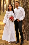 Весільна сукня з натуральної тканини з мереживною вишивкою, фото №4