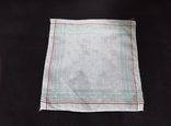 Носова хустка №1 -л 12 носовик білий у різнокольорові смужки, фото №3