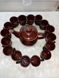 Глиняный чайник и 16шт. чашек кофейных, фото №2