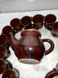 Глиняный чайник и 16шт. чашек кофейных, фото №7