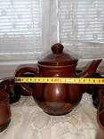 Глиняный чайник и 16шт. чашек кофейных, фото №11