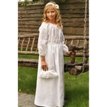 Святкова дитяча сукня з натурального льону з білою вишивкою, photo number 2