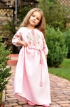 Нарядна дитяча сукня з ніжно-рожевого льону, фото №2