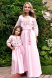 Нарядна дитяча сукня з ніжно-рожевого льону, фото №5