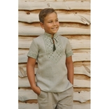 Дитяча вишита сорочка з невибіленого льону, фото №2