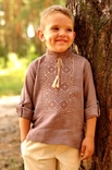 Дитяча лляна сорочка для хлопчика з вишивкою, фото №2