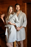 Комплект банних халатів для чоловіка та жінки з натурального льону, фото №2