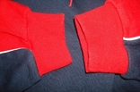H M divided Теплое укороченное худи на резинке синий/красный с капюшоном, фото №10
