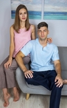 Комплект домашнього одягу для чоловіка та жінки з натурального льону, numer zdjęcia 3