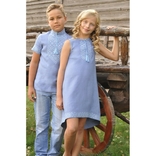 Літній комплект для дітей - вишита сорочка для хлопчика та сукня з вишивкою для дівчинки, фото №4