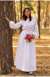 Весільний комплект - білосніжна вишита сукня з бавовни та класична чоловіча сорочка, фото №3