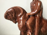 Большая статуэтка Богатырь на коне, ЛКСФ, майолика., фото №6