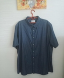 George Стильная красивая мужская рубашка кор. рукав тонкий джинс в крапинку 2 XL, фото №6