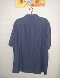 George Стильная красивая мужская рубашка кор. рукав тонкий джинс в крапинку 2 XL, фото №7