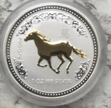 Набор монет Австралийский лунар I серии, 1 доллар с позолотой, 12 шт., серебро, photo number 9
