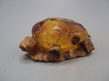 Фигура миниатюра статуэтка черепаха на листке янтарь кость мамонта черепашка и лист, фото №3