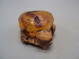 Фигура миниатюра статуэтка черепаха на листке янтарь кость мамонта черепашка и лист, фото №9
